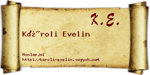 Károli Evelin névjegykártya