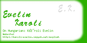 evelin karoli business card